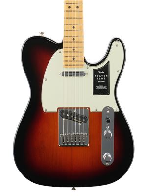 Fender Player Plus Telecaster Guitar Maple Neck 3 Color Sunburst with Gig Bag Body View